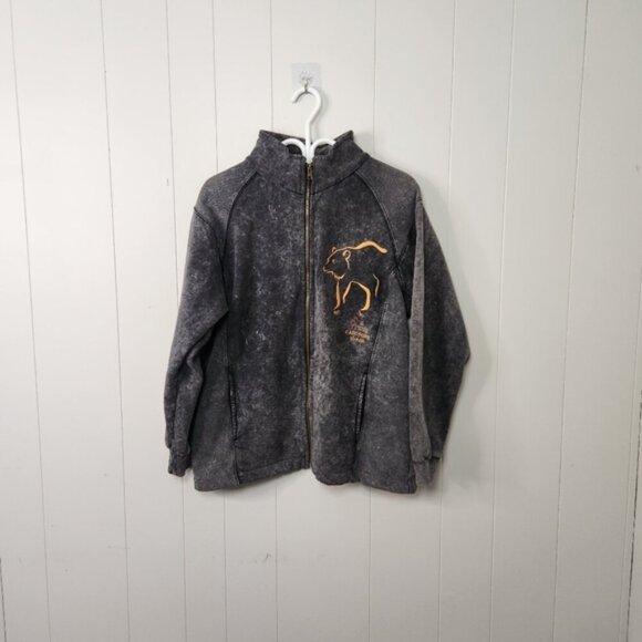 Vintage 90s Carcross Yukon Zip Sweatshirt Jacket 1990s Grunge Preppy Ski bear - Picture 11 of 11